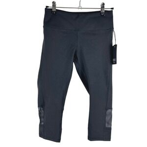 Lanston Sport NWT XS Black Cropped Leggings Activewear Workout Mesh Panels